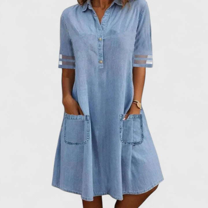 Flattering Denim Shift Dress