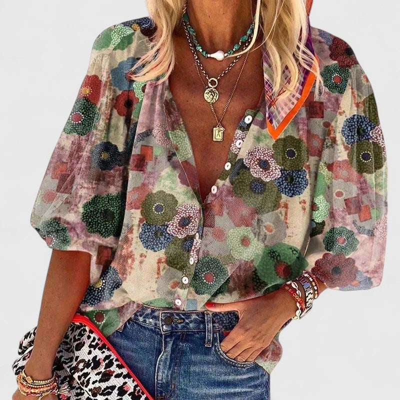Cozy Casual Floral Blouse