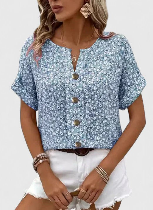 Floral Elegance Summer Blouse